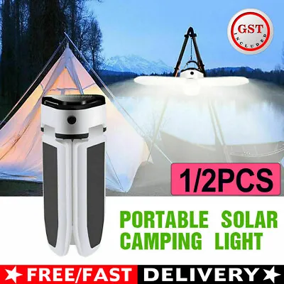 $16.99 • Buy Solar Camping Light LED Lantern Tent Lamp USB Rechargeable Outdoor Hiking Lights