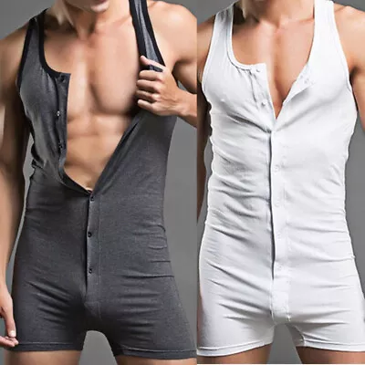 US Men Athletic One Piece Bodysuit Wrestling Singlets Leotard Underwear Jumpsuit • $7.51