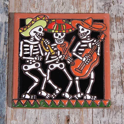 MEXICAN Relief TILE 10.5X10.5 CMS Mariachi • £4.95