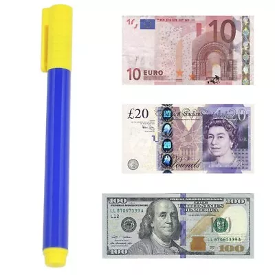 Money Checker Pen Forged Bank Note Detector Pens Fake Notes Tester Pen Fraud Chk • £2.98