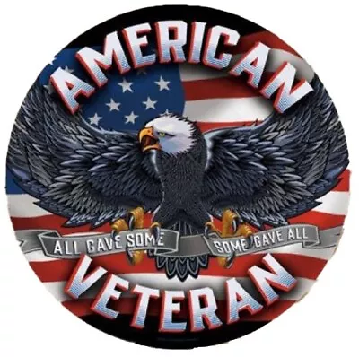 American Veteran Eagle 15  Domed Metal Sign • $22.79