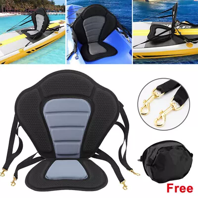 Kayak Seat Paddle Cushion Board Back Rest Rest Support Cushion Adjustable Black • £23.99