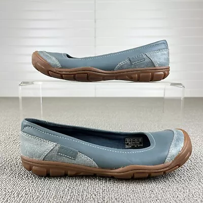 Keen Rivington Ballerina Flats Shoes Womens Size 6 Teal Blue Leather Slip-On • $24.99