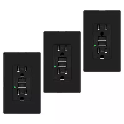 3 Pack GFCI Outlet 15 Amp Ground Fault Circuit Interrupter Receptacle For Indoor • $38.70