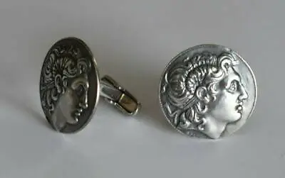 Alexander The Great - King Of Macedonia - Lysimachos - Silver Cufflinks  • $169.90