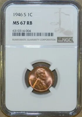 1946 S Lincoln Cent MS67 RB NGC BU Unc Wheat Penny [184] • $60
