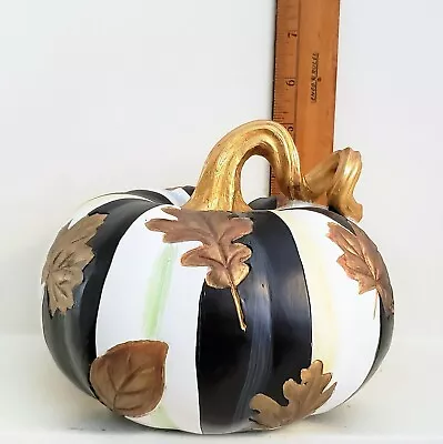 NEW Mackenzie Childs 6.5  X 5.5  FALLING LEAVES SQUASHED PUMPKIN-SMALL  • $59.95