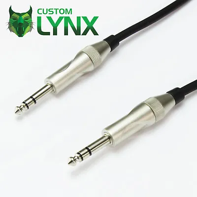 Stereo Jack Cable 6.35mm. 1/4  Jack To TRS Jack Lead. Balanced Audio Patch Cable • £8.45