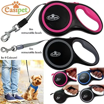 £8.49 • Buy Retractable Dog Lead Training Pet Leash 5m Or 8m Max 50kgs Extendable Easipet