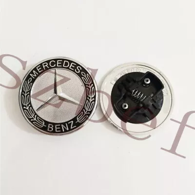 Mercedes Benz  Black & Silver Flat Front Hood Emblem AMG Badge Logo • $15.19