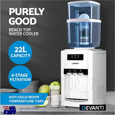 Devanti Water Cooler Dispenser 22L Bench Top Cold Hot Filter Purifier Three Taps • $133.31