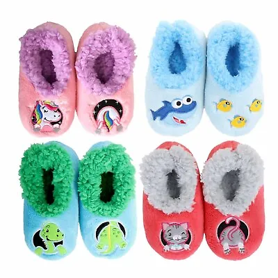 SLUMBIES - PATCH PALS - Kids Toddler Soft Slippers Socks Non-Slip Grip **NEW** • $17.95