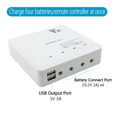 $84 • Buy For DJI Mavic Air 2 Drone RC 6 In 1 Smart Battery Multi Charger USB Charging Hub