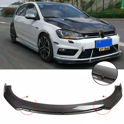 $60.37 • Buy For VW Golf GTI GTD Carbon Fiber Car Front Bumper Spoiler Splitter Lip Body Kit