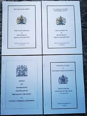 Official Queen Elizabeth II Funeral Order Of Service + Committal Full Set A4 • £24.99