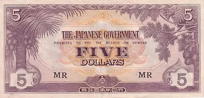 Malaya Japanese Government Five Dollars • £5