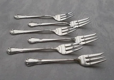 £192.39 • Buy Rare Set 6 Cake Forks IN Baroque Style From 800er Silver From VSF Düsseldorf
