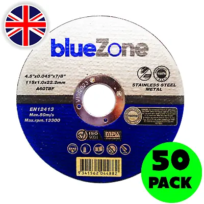 50 X ULTRA THIN METAL CUTTING SLITTING DISCS 115mm 4.5 INCH FOR ANGLE GRINDER • £16.99