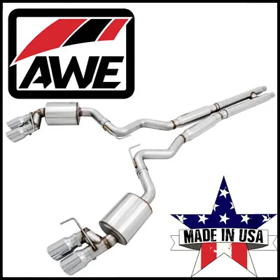 AWE Tuning Touring Cat-back Exhaust System Fits 2018-24 Ford Mustang GT 5.0L V8 • $1895