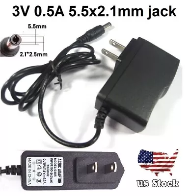 3V 0.5A 500mA AC Adapter DC Power Supply Charger Cord 5.5x2.1mm Plug Cable • $3.37