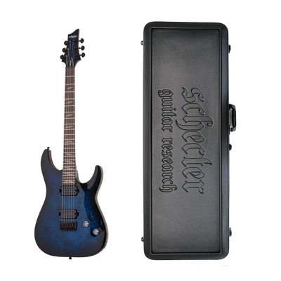 $698 • Buy Schecter Omen Elite 6 String Electric Guitar See Thru Blue Burst With Case
