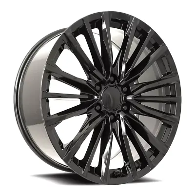 Fits 22  Replica V 18 Spoke Gloss Black Wheels Rims For Cadillac Escalade 6x5.5 • $1240