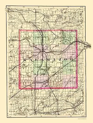 Kalamazoo County Michigan - Walling 1873 - 23.00 X 30.31 • $36.95