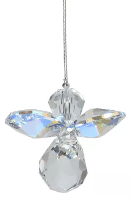 £7.75 • Buy April Birthstone Aurora Borealis Crystal Guardian Angel Hanging Charm Gift BNWT