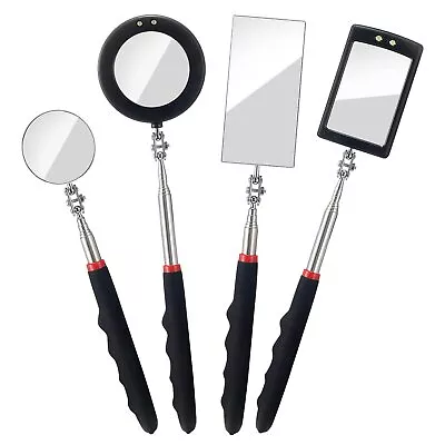 4Pack Telescoping Inspection Mirror LED Lighted For Checking Observing Mechanics • $30.15