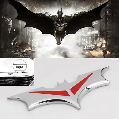 New Style 3D Metal Sliver Bat Batman Badge Car Emblem Decoration • $14.84