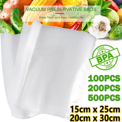 $47.71 • Buy 500 Quart Vacuum Sealer Bags 6 X10  8 X12  Embossed Food Saver Storage Package