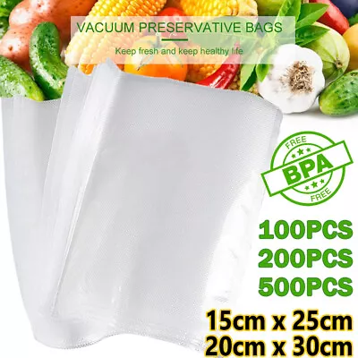 500 Quart Vacuum Sealer Bags 6 X10  8 X12  Embossed Food Saver Storage Package • $23.86