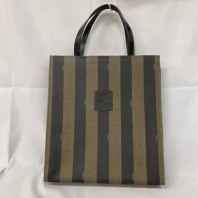 Auth Fendi Tote Bag Pequin Brown Black PVC 291 260020 059 From Japan 1212 • $143.16