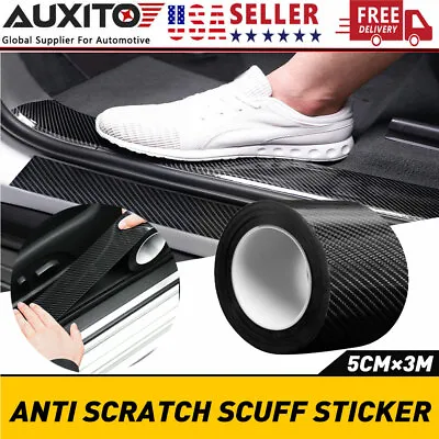 Carbon Fiber Car Sticker Protector Strip Door Sill Anti Scratch Tape Waterproof • $9.99