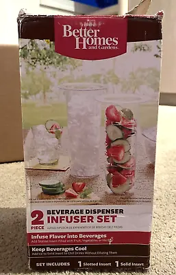 Better Homes And Gardens 2-piece Beverage Dispenser Infuser Set Fruit Tea Health • $6.99