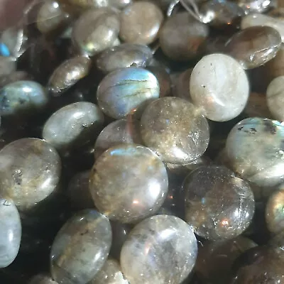 15mm Labradorite Smooth Coin Beads (10) TEN BEADS  • $2