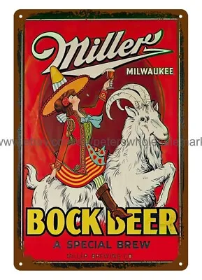 Miller Bock Beer Special Brew Metal Tin Sign Modern Wall Home Tavern • $18.86