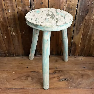 Vintage 3-Legged Wooden Stool - Rustic Plant Stand - Small Rustic Stool - Patina • £40