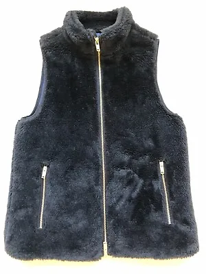 J Crew NWT Womens Black Plush Fleece Excursion Vest Style E1535 Size XS • $31