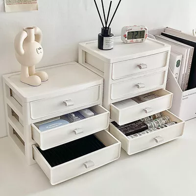 2-3-4 Drawer Mini Desk Storage Box Home Office Tidy Stationary Craft Organiser • £8.95