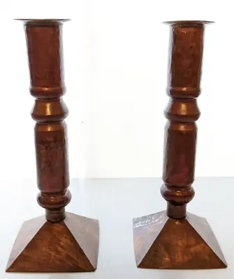 RAH Designs Candle Sticks Made In Mexico Set Of 2 Copper • $54.99