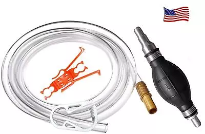 Fuel Transfer Pump Gas Siphon Pro Gasoline Diesel Oil Water Fluid 9 Ft Hose • $34.18