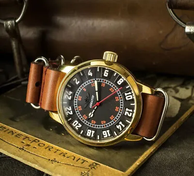 Raketa 24 Hours Vintage Men's Watch ROCKET. Soviet Mechanical. Black Dial Watch • £211.54