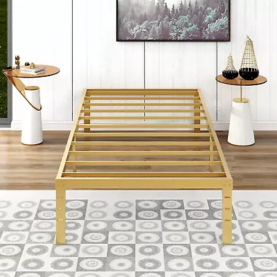 Twin XL Size Bed Frame 14 Inch Metal Platform Bed Frame Heavy Duty Steel Slats S • $67.99