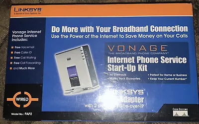 $16 • Buy Linksys Phone Adapter Vonage With 2 Port Voice Over IP VOIP PAP2 New