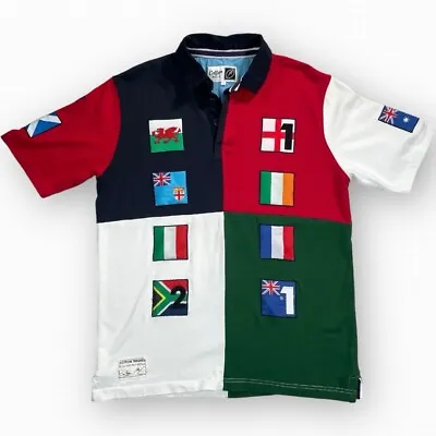 Cotton Traders Rugby Shirt Ten Nations Large Vintage Style World Cup Jersey • £20