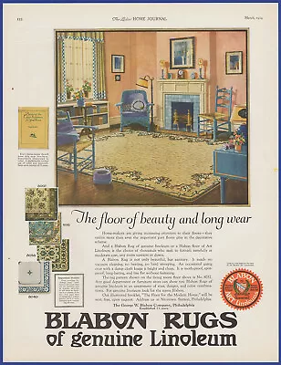 Vintage 1924 BLABON Linoleum Flooring Home Décor Ephemera 20's Print Ad • $11.21
