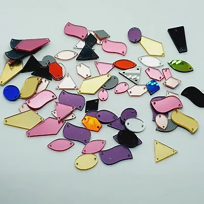 25x SEW ON Acrylic MIRROR Bead Gem Multi Colour • £4