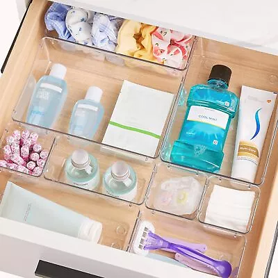 Vtopmart 60 PCS Drawer Organizer 4-Size Clear Plastic Drawer Organizer Bins • $39.77