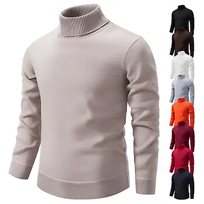 Mens Velvet Turtleneck Sweaters Autumn Winter Pullover Long Sleeves T-Shirt • $22.50